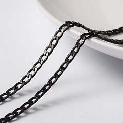 Electrophoresis Black 304 Stainless Steel Twisted Chain Curb Chains, with Spool, Unwelded, Electrophoresis Black, 5x3x0.8mm, about 65.61 Feet(20m)/roll
