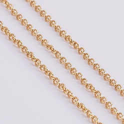 Золотой Ионное покрытие (ip) 304 кабельные цепи из нержавеющей стали, с катушкой, пайки, овальные, золотые, 1.5 мм, около 65.61 футов (20 м) / рулон