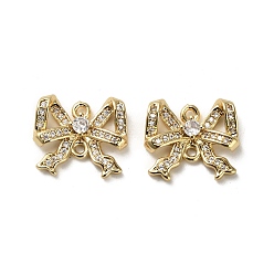 Настоящее золото 18K Латунные микро проложить кубического циркония подвески, bowkont, реальный 18 k позолоченный, 14.5x17x4 мм, отверстие : 1.4 мм