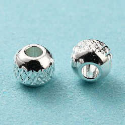 Серебро 201 из нержавеющей стали бусы, круглые, серебряные, 4x3.5 мм, отверстие : 1.5 мм