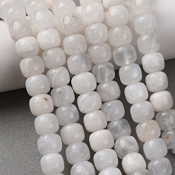 Rainbow Moonstone Бусины из натурального радужного лунного камня, бочкообразные бусины старого образца, 8~8.5x7~7.5 мм, отверстие : 0.7~0.9 мм, около 51~55 шт / нитка, 14.96~15.35'' (38~39 см)