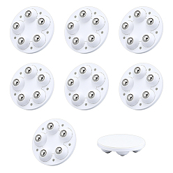 Blanco 4unidades de ruedas giratorias universales de aleación de aluminio, con base de plástico, mini ruedas giratorias, para accesorios de muebles, blanco, 63.5x15 mm