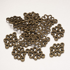 Античная Бронза Соединительные элементы в тибетском стиле, цинковых сплавов, цветок, античная бронза, кадмия и свинца бесплатно, 18x13x1 мм, отверстие : 2 мм