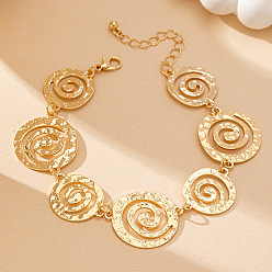 Золотой Браслеты на лодыжку из сплава в виде спиральной цепочки, золотые, 7-7/8 дюйм (200 мм)