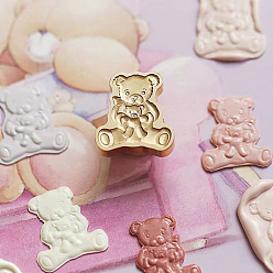 Медведь Головка штампа из сплава с сургучной печатью золотого тона, для приглашений, конверты, подарочная упаковка, медведь, 16~30x18~30 мм