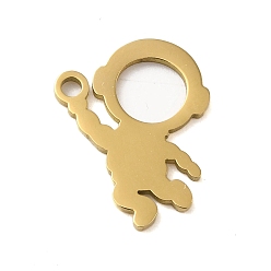 Human 304 прелести нержавеющей стали, лазерная резка, реальный 18 k позолоченный, космонавт, 14x12x1 мм, отверстие : 1 мм