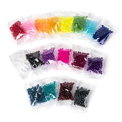 Mixed Color 15 Colors Transparent Glass Beads, for Beading Jewelry Making, Frosted, Round, Mixed Color, 4mm, Hole: 1.3~1.6mm, about 100pcs/color, 15 Colors, 1500pcs/set