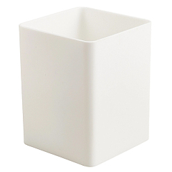 Белый 1пластиковый держатель для ручек, контейнер для хранения косметической кисти, кубоид, белые, 78x78x102 мм, внутренний диаметр: 74x74 мм