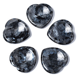 Larvikite Натуральный ларвикитовый камень для беспокойства большого пальца, карманные пальмовые камни, для лечения Рэйки снятие стресса, формы сердца, 39~40x39~40x5~6 мм