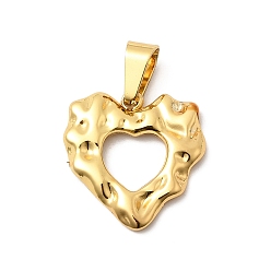 Золотой 304 подвески из нержавеющей стали, сердце прелести, золотые, 19x18.5x2.5 мм, отверстие : 7x3.5 мм