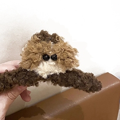 Кокосово-Коричневый Кудрявый милый щенок шерстяной фетр заколки-коготь, женские заколки для густых волос, кокосового коричневый, 110 мм