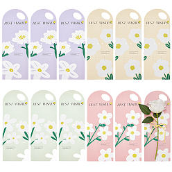 (52) Непрозрачная лаванда 12шт. 4 цветные бумажные карточки с изображением одного цветка для Дня учителя, форма арки, разноцветные, 36x12.5x0.05 см, 3 шт / цвет