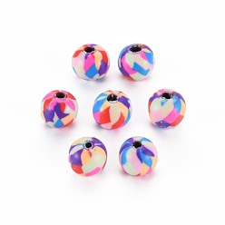 Schieferblau Manuell Polymer Ton Perlen, für DIY Schmuck Bastelbedarf, Runde, Schieferblau, 8.5~9x8 mm, Bohrung: 1.8 mm