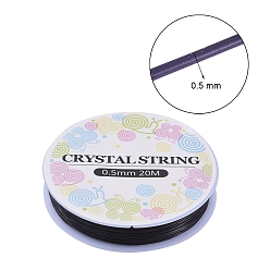 Black Elastic Crystal Thread, Stretchy String Bead Cord, for Beaded Jewelry Making, Black, 0.5mm, about 20m/roll