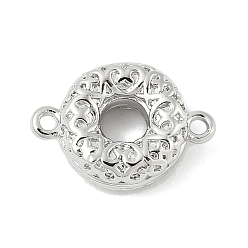 Платина Латунные текстурированные соединительные подвески, без кадмия, без никеля и без свинца, пончик ссылки, платина, 10x13.5x4 мм, отверстие : 1 мм