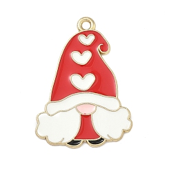 Hat Пасхальные подвески из эмали, чары гнома, золотой свет, красные, 31x22x1 мм, отверстие : 1.8 мм