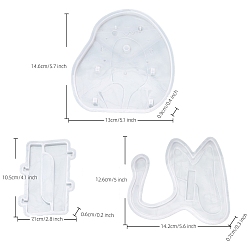 Белый Форма кошки, будильник, украшение, силиконовая форма «сделай сам», формы для литья смолы, для уф-смолы, изготовление изделий из эпоксидной смолы, белые, 146x130x9 мм