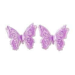 Фиолетовый Акриловые большие подвески, бабочка, фиолетовые, 45x57x17 мм, отверстие : 2.5 мм