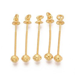 Золотой 925 поручни из стерлингового серебра, с печатью s925, золотые, 26x4~4.5x4~4.5 мм, отверстие : 2 мм, штифты : 1 мм, Перейти кольцо: 4x1 мм