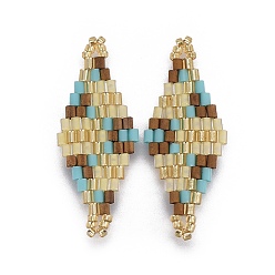 Разноцветный Японский бисер miyuki & toho ручной работы ссылки, Ткацкий станок, ромб, красочный, 32.5~33x12.6~13x1.7~1.8 мм, отверстие : 1.2~1.4 мм