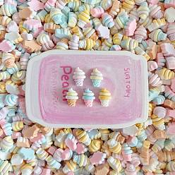 (52) Непрозрачная лаванда Кабошоны из смолы, мороженое, разноцветные, 13.5x9.5x6.5 мм