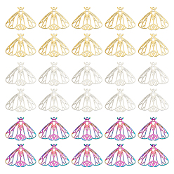 (52) Непрозрачная лаванда 60 шт. 3 цвета 201 филигранные подвески из нержавеющей стали, гравированные металлические украшения, моль, разноцветные, 21.5x27x0.3 мм, отверстие : 1.2 мм, 20 шт / цвет