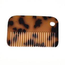 Седло Коричневый Ацетат целлюлозы (смола) большие подвески, расческа, седло коричневый, 44.5x69.5x2.5 мм, отверстие : 7 мм