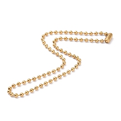 Золотой 304 шариком из нержавеющей стали цепи ожерелья, золотые, 16.14 дюйм (41 см), 4 мм
