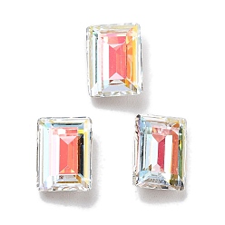 Light Crystal AB K 9 кабошоны из стеклянного страза, задние и задние, прямоугольные, свет кристалл AB, 8x6x3 мм