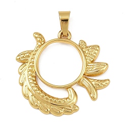 Лист 304 подвески из нержавеющей стали, полый, золотые, лист, 23.5x24.5x2 мм, отверстие : 4.5x2.8 мм