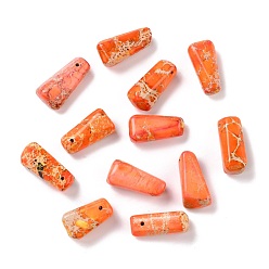 Имперская яшма Подвески из натуральной имперской яшмы, окрашенные, трапециевидные, 22~24x8~12x7~9 мм, отверстие : 1.2 мм