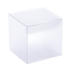 White PVC Plastic Box, Frosted, Square, White, Box: 7x7x7cm, Unfold: 21.3x14x0.5cm