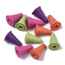 (52) Непрозрачная лаванда Пластиковые поделки инструмент ткачество спицы шапки, спицы пробка, разноцветные, 20x12 мм, отверстие : 2 мм
