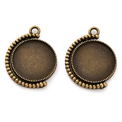 Античная Бронза Цинк настройками подвески сплава кабошон, поворотные подвесные безели, плоско-круглые, античная бронза, лоток : 20 мм, 31.5x24.5x3.5 мм, отверстие : 2.5 мм