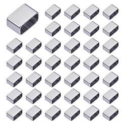 Нержавеющая Сталь Цвет 60шт. 201 подвески-слайдеры из нержавеющей стали, прямоугольные, цвет нержавеющей стали, 6x10x5.5 мм, отверстие : 4x8.5 мм, 60 шт / комплект