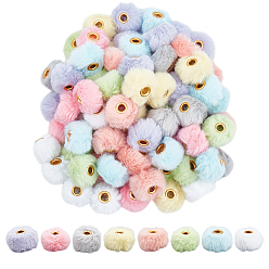 (52) Непрозрачная лаванда 80шт 8 цвета имитация кроличьей шерсти европейские бусины, рондель, разноцветные, 19.5~20x12 мм, отверстие : 4 мм, 10 шт / цвет