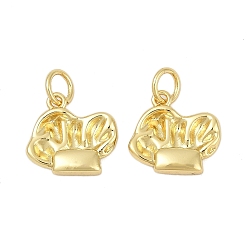 Настоящее золото 18K Латунь прелести, поварская шляпа, с целью перехода в кольце, без кадмия и без свинца, стойки покрытие, долговечный, реальный 18 k позолоченный, 11.5x12.5x2.5 мм, отверстие : 3.4 мм