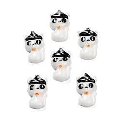 Cat Shape Кабошоны из непрозрачной смолы на Хэллоуин, форма кошки, 15~15.5x9x4.5 мм