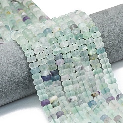 Флюорит Природного флюорита бисер нитей, матовые, рондель, 8x5 мм, отверстие : 1.4 мм, около 73~75 шт / нитка, 14.96~15.16 дюйм (38~38.5 см)