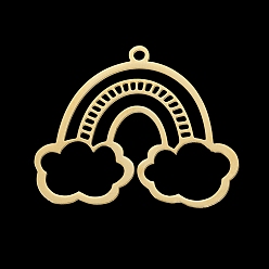 Золотой 201 подвески из нержавеющей стали, лазерная резка, Радуга с облаком, золотые, 24.5x30x1 мм, отверстие : 1.6 мм