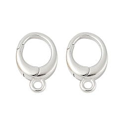 Платина 925 пружинные кольца из стерлингового серебра, овальные, платина, 12x7.5x2.5 мм, отверстие : 1.4 мм