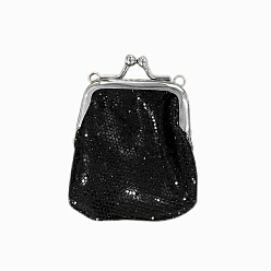 Черный Трапециевидная сумка для куклы из искусственной кожи, с железным каркасом кошелька, принадлежности для американских кукол, чёрные, 77x68 мм