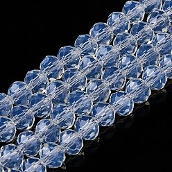 Прозрачный Стеклянные бусины, имитация нефрита, граненые, рондель, прозрачные, 6x5 мм, отверстие : 1 мм, около 80~85 шт / нитка, 38~40 см