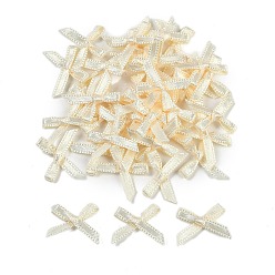 (404) Непрозрачное AB Кислое яблоко Аксессуары из полиэстера, бантом, цветочный белый, 16x19x3 мм