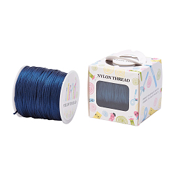 Prussian Blue Nylon Thread, Rattail Satin Cord, Prussian Blue, 1.0mm, about 76.55 yards(70m)/roll