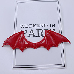 Dark Red Imitation Leather Devil Wings Ornament Accessories, Fabric Embossed Wings, Craft Wings, for DIY Children's Clothes, Hair Accessories, Dark Red, 40x145mm