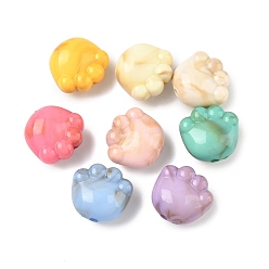 (52) Непрозрачная лаванда Акриловые бусины, Стиль имитация драгоценных камней, отпечаток лапы, разноцветные, 16.5x18x11 мм, отверстие : 2.5 мм, Около 241 шт / 500 г