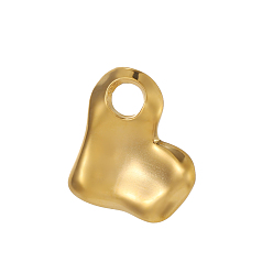 Настоящее золото 18K Текстурированные 304 подвески из нержавеющей стали, шарма сердца, ионное покрытие (ip), реальный 18 k позолоченный, 25x21 мм