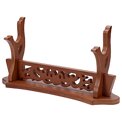 Tan 1-Tier Desktop Hollow MDF Board Sword Display Racks, Tan, 38.5x10.1x19cm