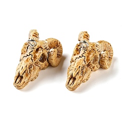 Sheep Skull Theme Opaque Resin Pendants, with Platinum Iron Loop, Sheep Charm, 15x27x16.5mm, Hole: 2mm